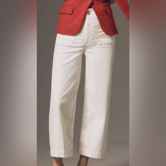 Anthropologie Pants - Anthropologie Maeve The Colette Corduroy Cropped Pants ivory